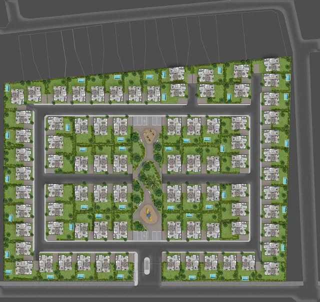 Plano del condominio con la ubicación de cada casa